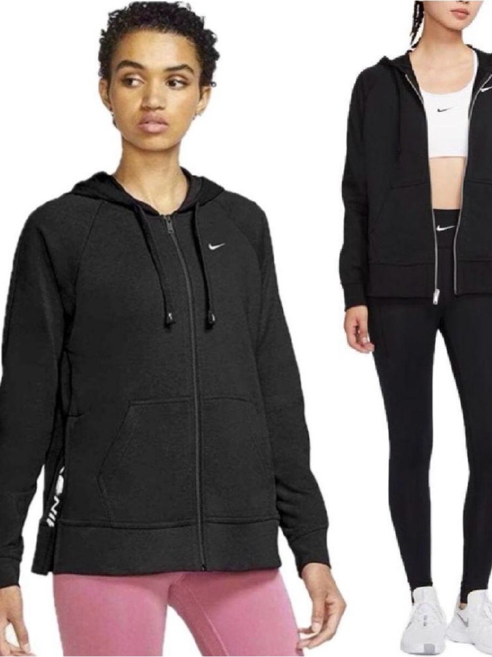 Nike Women’s Black Zip-Up Hooded Sweatshirt